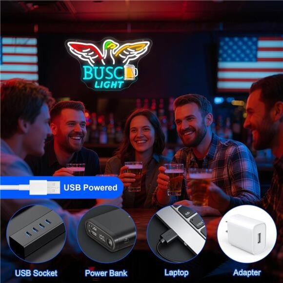 Busch Light Beer Neon LED Duck Hunt Sign Wall Decor Man Cave Beer Bar Pub Party - Picture 6 of 8